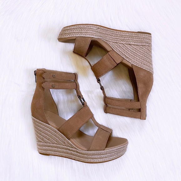 UGG Kolfax Chestnut Espadrille Platform Wedge Sandals - Picture 3 of 7